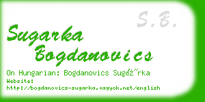 sugarka bogdanovics business card